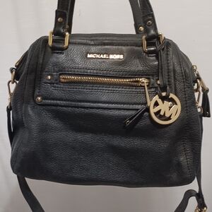 Michael Kors Black Satchel with Gold Accents